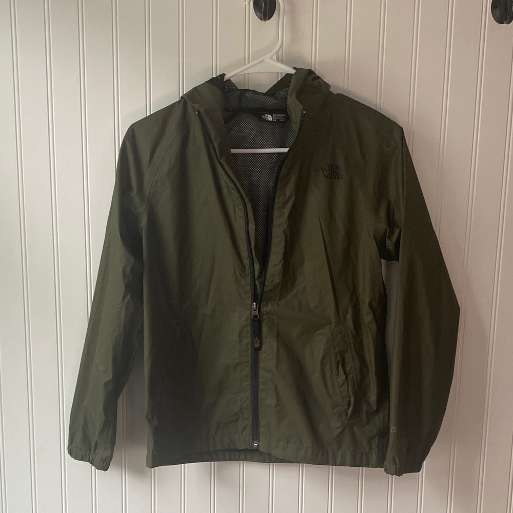 Boys’ Green North Face Rain Jacket – Size M – Excellent Condition